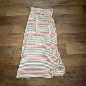 Women's Sophie Max Striped Maxi Skirt Size S White Red